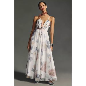 Anthropologie Geisha Designs V-Neck Corset Tulle Dress